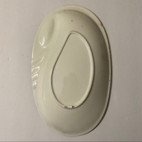 OVAL Ashtray pink and black ombré gold speck mid century - Picture 3 of 6